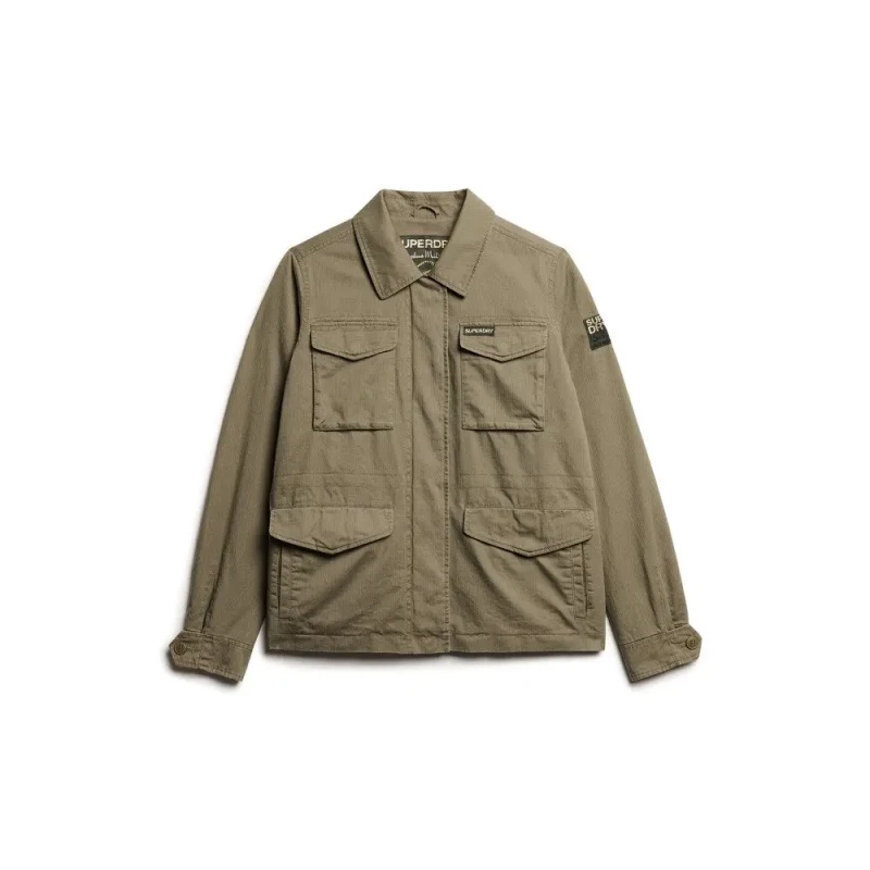 Image of Superdry Embroidered military parka For Her Superdry M65 Vert Female L