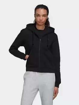 Image of adidas ALL SZN Fleece Full-Zip Hoodie, Blue, Size S, Women