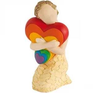 image of More Than Words A Hug Of Love Rainbow Figurine 9615