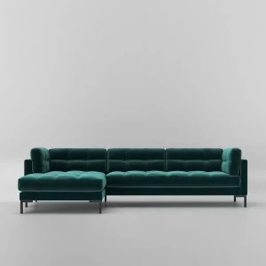 Image of Swoon Landau Velvet Corner Sofa - Left Hand Side - Corner Sofa - King Fisher