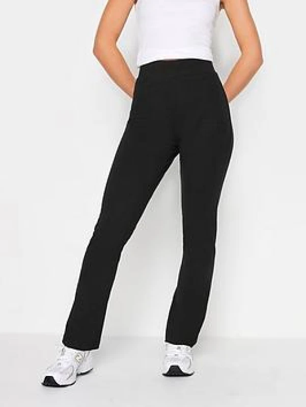 Image of PixieGirl Womens Petite Slim Leg Yoga Pants in Black Size: 8 Black Female 8