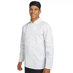Image of Unisex Adults Budget Long Sleeve Chef Jacket (xxs) (White) - White - Dennys