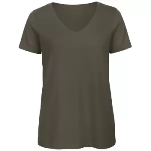 Image of B&C Womens/Ladies Favourite Organic Cotton V-Neck T-Shirt (S) (Khaki)