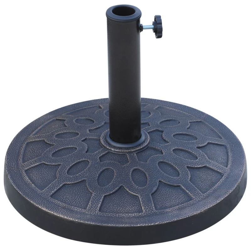 Image of Outsunny 13kg Garden Parasol Base for 38mm or 48mm - Bronze, Brown 01-0414