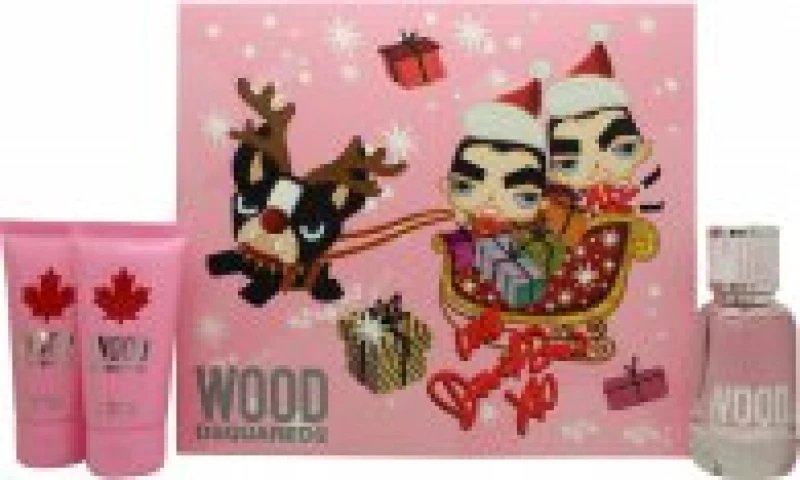 Image of Dsquared2 Wood 3 Piece Gift Set: Eau de Toilette 50ml - Shower Gel 50ml - Body Lotion 50ml