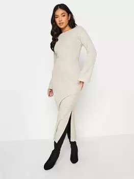 Image of PixieGirl Petite Twist Back Rib Dress Beige, Natural, Size 14, Women