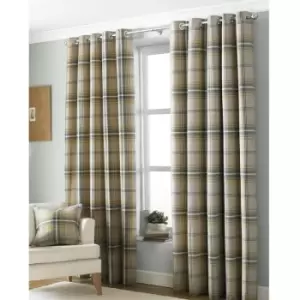 image of Riva Paoletti Aviemore Ringtop Eyelet Curtains (117 x 183 cm) (Ochre Yellow) - Ochre Yellow