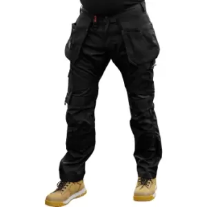 Image of Scruffs Mens Trade Holster Pocket Trousers 30" S in Black Polyester/Cotton