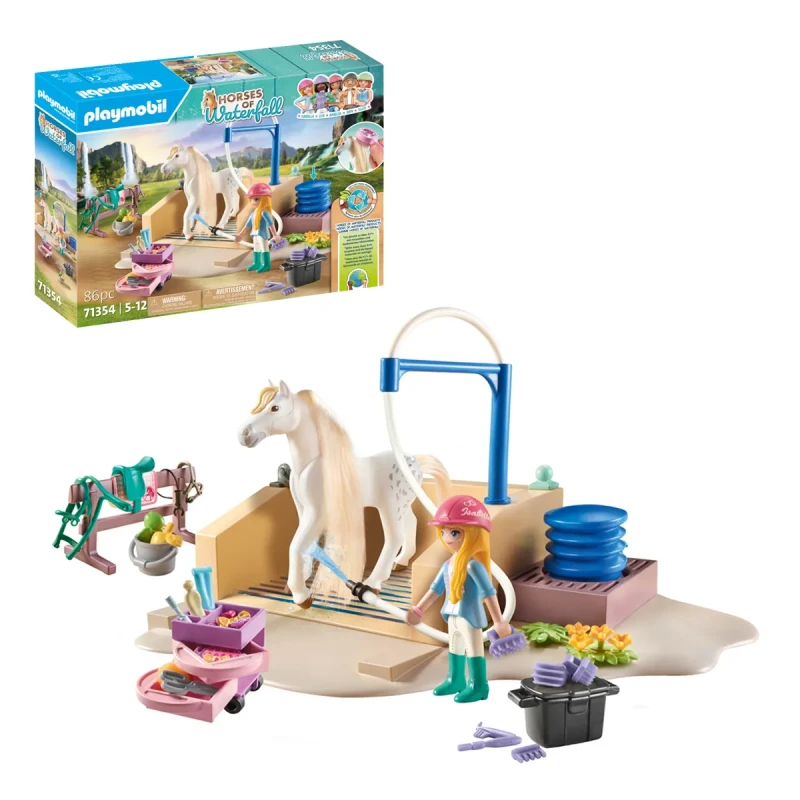 Image of PLAYMOBIL Playmobil Horses of Waterfall Isabella & Lioness with laundry facilities 71354 71354