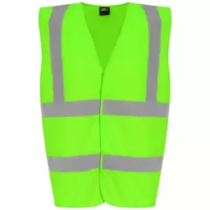 Image of PRO RTX Unisex Adult Sleeveless Hi-Vis Vest (3XL) (Lime Green) - Lime Green