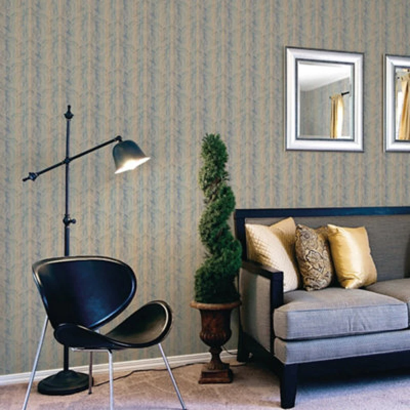 Image of Galerie Nordic Elements Bronze Embossed Metallic Paisley Stripe Wallpaper Roll