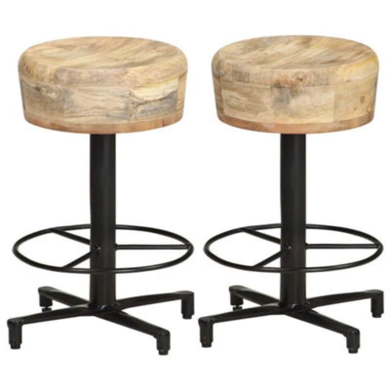 Image of VIDAXL Bar Stools 2 pcs 52cm Solid Mango Wood Vidaxl 8720286067406