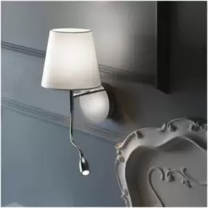 Image of Onli Bed LED Reading Light, Chrome, Round Shade