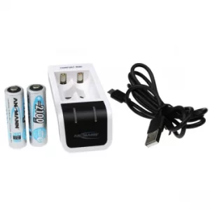 image of ANSMANN 1001-0091-01 Comfort Mini with 2x AA2100 Battery Charger