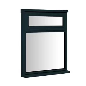 image of Clear Double Glazed Anthracite Grey Timber Right-Handed Top Hung Window, (H)895mm (W)1195mm