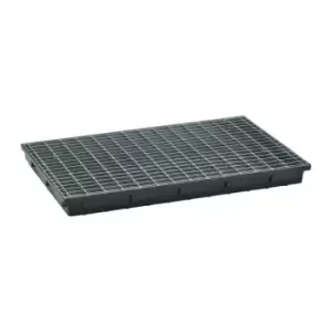 Image of Bac d'etagere L980xl600xH85mm polyethylene noir avec caillebotis 30 l CEMO