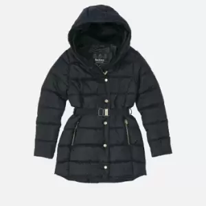 image of Barbour International Girls Track Line Quilt Jacket - Black - M (8-9 Years)