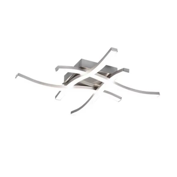 Image of Route Modern 4 Light LED Semi Flush Light Nickel Matt 4000K