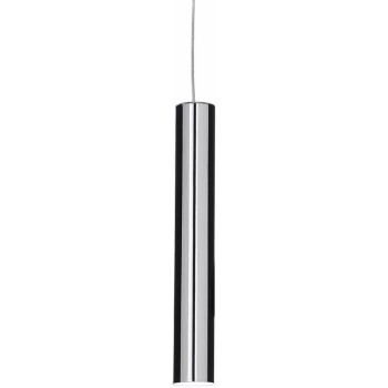 Image of Ideal Lux Lighting - Ideal Lux Look - 1 Light Slim Ceiling Pendant Chrome, GU10
