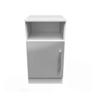 image of Welcome Furniture Indices Open Drawer Locker - Grey Gloss and White