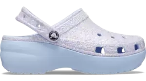 Image of Crocs Classic Platform Glitter Clogs Women Blue Calcite / Multi 4