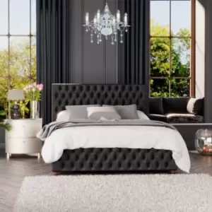 Image of Laurence Llewelyn-Bowen Laurence Llewelyn Bowen Seren Ottoman Storage Bed Mirazzi Velvet Black King