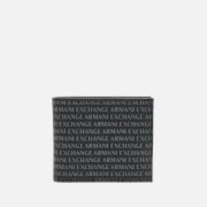 Image of Armani Exchange Small All Over Logo Print Bifold Wallet