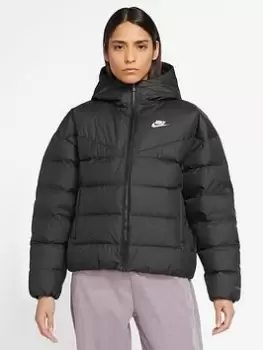 Image of Nike NSW Down Jacket - Black/White, Size XL, Women