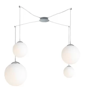 image of LAMPD 4 Light Cluster Pendant Ceiling Light White 250cm