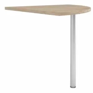 image of Prima Corner Desk Top In Oak Effect With Silver Grey Steel Legs