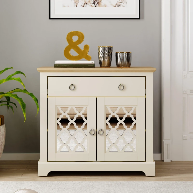 Image of GFW Honiton 2 Door 1 Drawer Sideboard Ivory