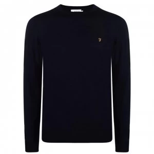 image of Farah Vintage Mullen Wool Jumper - Navy 454