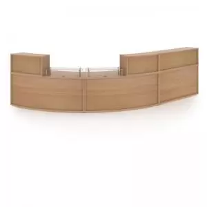 image of Denver extra large curved complete reception unit - beech