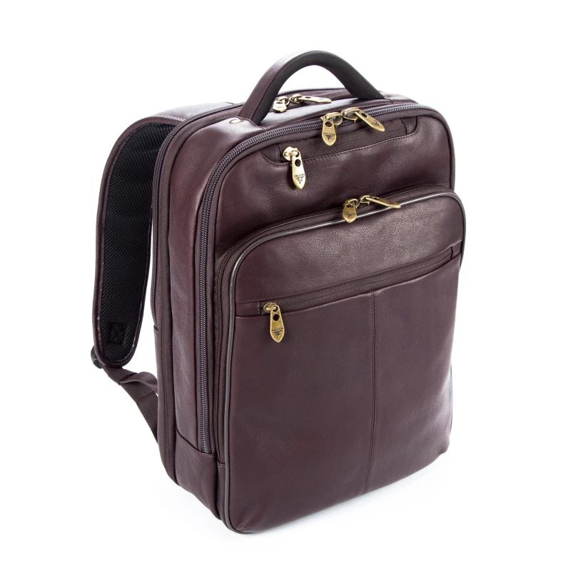 Image of Falcon Colombian Leather 15.6" Laptop Backpack brown - FI6706 53822MN EXR53822MN