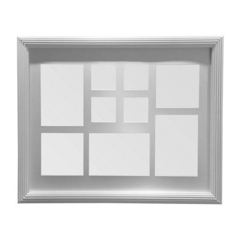 Image of Premier Housewares Silver 9 Photo Multi Photo Frame,Bedroom Display Piece,Polyresin Image Holder,Wall Frame With Hanging Hooks White