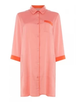 Image of DKNY Walk the line 34 sleeve sleepshirt Coral