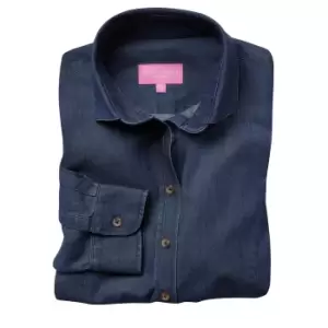 Image of Brook Taverner Womens/Ladies Banff Long Sleeve Chambray Shirt (14 UK) (Denim)