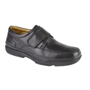 Image of Roamers Mens Leather Wide Fit Touch Fastening Casual Shoes (11 UK) (Black)