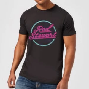 image of Rod Stewart Neon Mens T-Shirt - Black