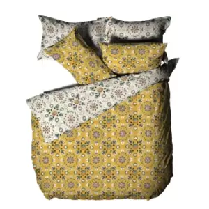 Image of Furn Folk Floral Duvet Cover Set (King) (Ochre Yellow)