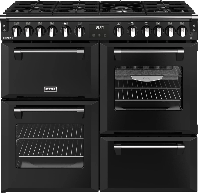 Image of Stoves 444411856 Richmond 100cm Dual Fuel Range Cooker - Black 444411856 Black