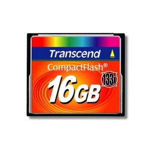 image of Transcend 16GB 133X Compactflash Card TS16GCF133