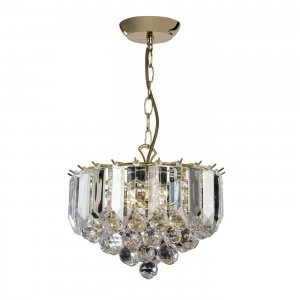 Image of 3 Light Ceiling Pendant Acrylic, Brass, E14