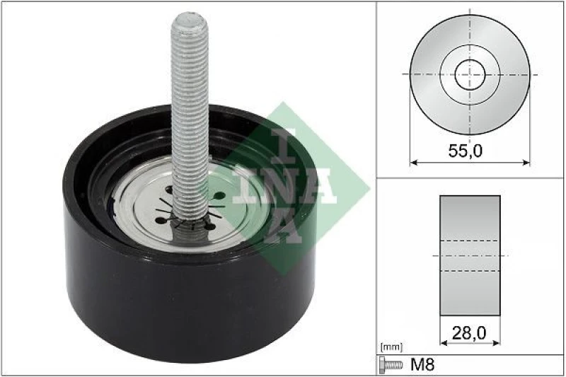 Image of Deflection / guide pulley, V-ribbed belt INA 532 0869 10