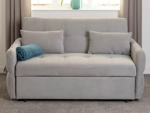 Image of Seconique Chelsea Silver Fabric Sofa Bed