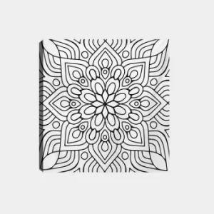 Image of MANDALA17 White Black Decorative Canvas Painting