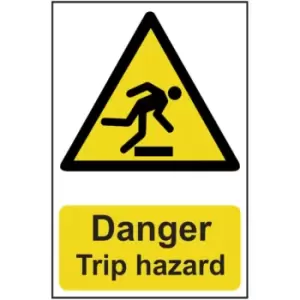 Image of Danger Trip Hazard Self Adhesive Sign - 200 x 300mm