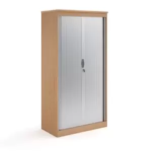 image of Systems horizontal tambour door cupboard 2000mm high - beech