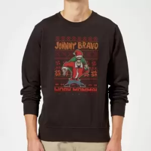Image of Johnny Bravo Johnny Bravo Pattern Christmas Jumper - Black - 5XL
