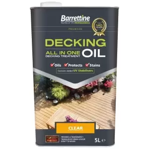 image of Barrettine All In One Decking Oil - Clear - 5L